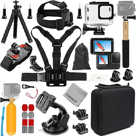 Gurmoir Accessory Pack for Go Pro 13 12 11 10 9 Hero, Full Essential Accessories Kit with Waterproof Protective Housing Case for GoPro Hero 13 12 11 10 9 Black(DT06)