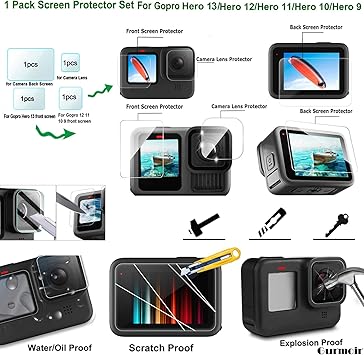 Gurmoir Accessory Pack for Go Pro 13 12 11 10 9 Hero, Full Essential Accessories Kit with Waterproof Protective Housing Case for GoPro Hero 13 12 11 10 9 Black(DT06) - Image 3