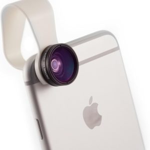 PocketLens 2-in-1 Macro & Wideangle iPhone Camera Lens, Universal Smartphone Accessories for Photography Enthusiasts White