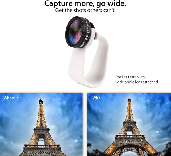 PocketLens 2-in-1 Macro & Wideangle iPhone Camera Lens, Universal Smartphone Accessories for Photography Enthusiasts White - Image 4